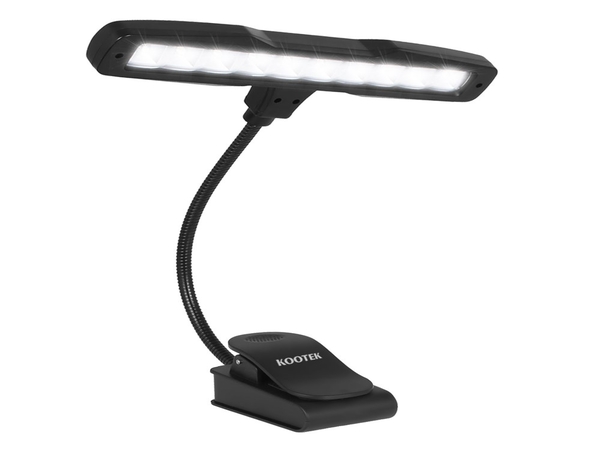 Kootek Clip On Book Lights Music Light Stand 10 LED Orchestra Lamp Adjustable Neck Reading Light Rechargeable USB Desk Lamp