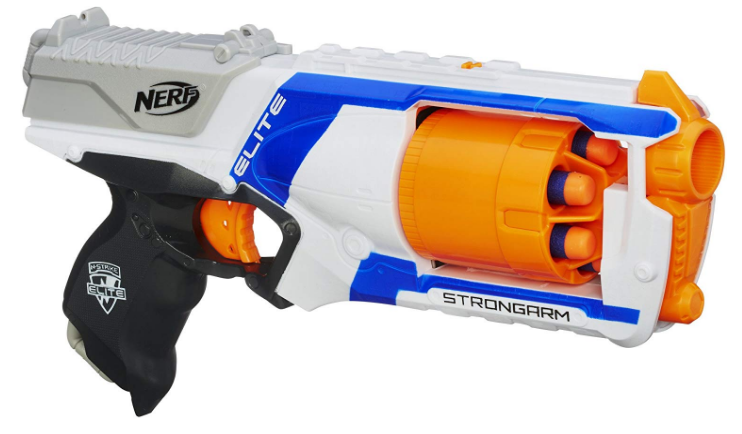Nerf N Strike Elite Strongarm Toy Blaster with Rotating Barrel, Slam Fire, and 6 Official Nerf Elite Darts for Kids