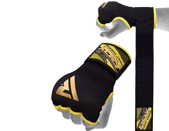 RDX Boxing Hand Wraps Inner Gloves for Punching – Fist Protection – Elasticated Padded Under Mitts with Quick Long Wrist Wrap