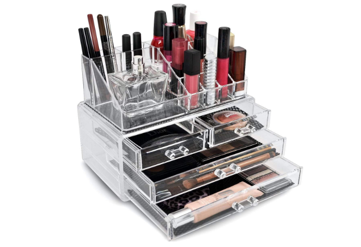 Sorbus Acrylic Cosmetic Makeup and Jewelry Storage Case Display