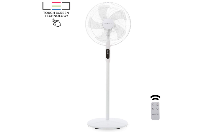 Climatik 16-Inch Pedestal Fan with Remote Control and LED Display