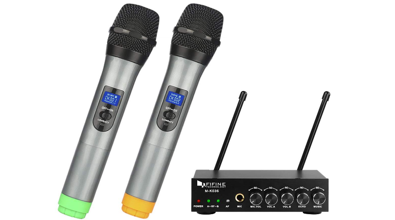 Fifine UHF Dual Channel Wireless Handheld Microphone