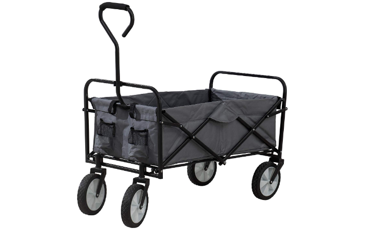 S2 Lifestyle Brazee Collapsible Folding Wagon Cart with Wheels, Gray